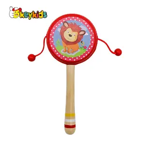 Chất Lượng Cao Giáo Dục Âm Nhạc Đầy Màu Sắc Bằng Gỗ Musical Hand Shaker Rattle Trống Đồ Chơi Cho Trẻ Em W07G019