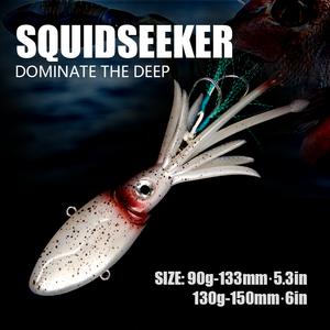 Grand jeu lumineux UV TPR poulpe calmar jupe mer eau salée avec crochet d'assistance jigging leurres appâts 90g 130g 170g 200g - Product Image 2