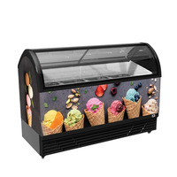Vitrine Réfrigérée Commerciale pour Glaces et Yogourts Glacés avec Verre Incliné