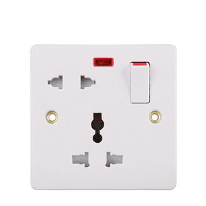 Presa a Muro Britannica a Tre Fori <span class=keywords><strong>Serie</strong></span> BG con 3 Uscite, Interruttore con NFC, Presa di Corrente Domestica <span class=keywords><strong>Bianca</strong></span> Tipo 86, Materiale PC Resistente al Fuoco - Product Image 5