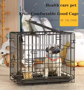 Profesyonel yüksek kaliteli çift kapı köpek sandık ağır büyük hayvan köpek kafesi tel plastik tepsi ile katlanır kulübesi palet - Product Image 3