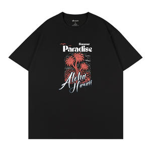 Camiseta de algodón con estampado Summer Paradise, unisex, corte holgado, transpirable, Q220 - Product Image 1