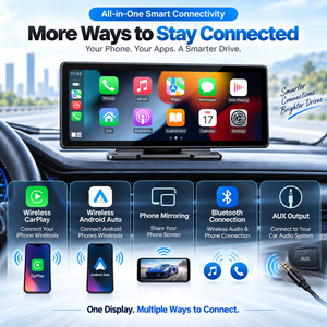 หน้าจอ PND มัลติมีเดียในรถยนต์ขนาด 10.26 นิ้ว รองรับ OEM ODM ระบบไร้สาย Apple CarPlay และ Android Auto พร้อมพอร์ต USB Type C - Product Image 3