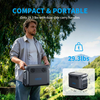 Générateur solaire ABOK 1800W LiFePO4 1024Wh avec MPPT, onduleur à onde sinusoïdale pure, port USB 140W, pour la maison, le camping-car et le démarrage d'urgence