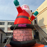 Père Noël dans la cheminée, décorations gonflables personnalisées de Noël, Père Noël gonflable géant pour la décoration de festival