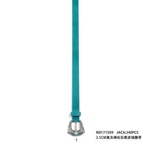 Ceinture en daim turquoise vintage 2,5 cm pour robe de mariée, accessoire de mode féminin - Product Image 1