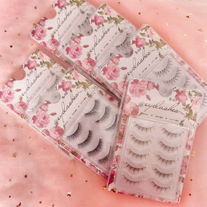 <span class=keywords><strong>Cat</strong></span> <span class=keywords><strong>Eye</strong></span> 5 paia di strisce di visone in pelliccia sintetica 3d mezza ciglia finte ciglia trasparenti - Product Image 1