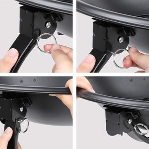 Garden Portable Round Steel <b>Fire</b> Bowl <b>Fire</b> <b>Pit</b> <b>with</b> Foldable Legs Smokeless Grill for Outdoor <b>BBQ</b> and Heating - Product Image 4