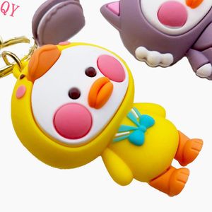 Muñeca de silicona QQ, llavero de silicona de anime al por mayor, llaveros de goma al por mayor, porta llaves personalizado, - Product Image 1