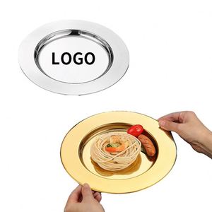 Wedding Silver Charger Custom Luxury Round Metal Dinner Serving Food <b>Plate</b> in Bulk - Product Image 2
