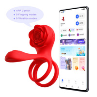 Vibrateur Rose Grande Force, Jouet Sexuel Vibrant pour Homme, Anneau Pénien à Contrôle par Application, Retardateur d'Éjaculation, Produits Sextoys pour Couples