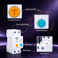 GXB1-63M WiFi Smart Breaker 63A 1P 2P dengan Pengukuran Daya, Kontrol Suara Jarak Jauh via Aplikasi TUYA, Pemutus Sirkuit Otomatis