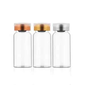 Mini frasco de vidro transparente 2ml 3ml 4ml 5ml 7ml 8ml 10ml 15ml 20ml 30ml frasco de frasco de medicamento com selo pequeno