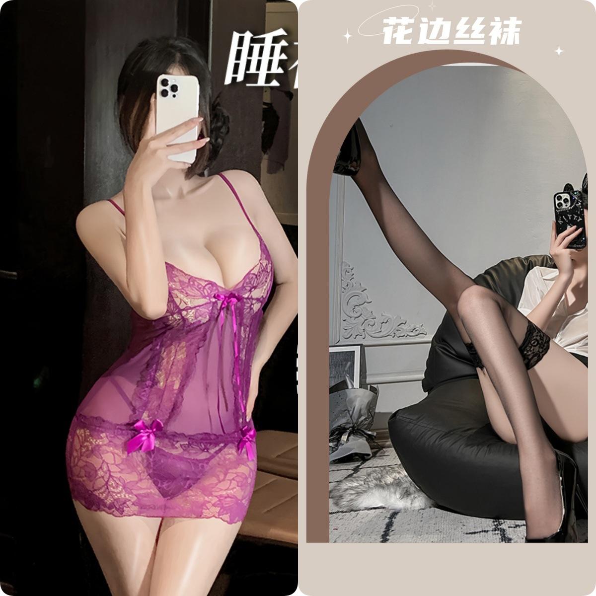 Purple + black stockings