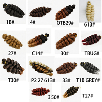 Cheveux à tresser pré-étirés en spirale, ondulés, ombrés, bicolores, en vrac, multicolores, en fibre synthétique pour femmes