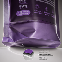 Sacs d'emballage alimentaire personnalisés anti-odeur avec fermeture éclair, sachets refermables en aluminium, pochettes verticales en Mylar imprimées sur mesure