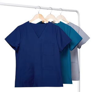 Scrub Set per le donne infermieristica <span class=keywords><strong>lavoro</strong></span> Scrub tasca uniforme Unisex manica corta con scollo a v tuta clinica infermiera uniforme Set - Product Image 1