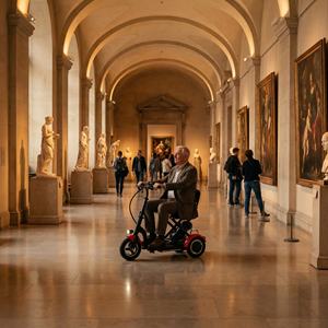 Scooter de Movilidad Seguro y Robusto con Autoequilibrio para Personas Mayores, con Frenos Sensibles, Ideal para Recorridos en Museos de Arte - Product Image 5