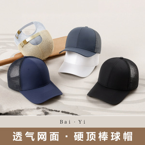 Unisex Baseball Cap Mesh Quick Drying Breathable Sun Protection Outdoor Sports Hat Black - Product Image 2