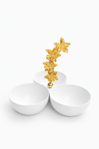 Bol à noix 3 compartiments avec poignée en étoile pour hôtel de luxe, bol de service antique à prix de gros - Product Image 4