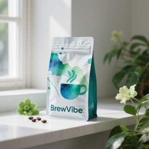 Bolsa de café personalizada con acabado mate, resellable, con base plana, válvula y cierre de cremallera para café y té. - Product Image 6