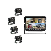 Caméra de recul étanche IP68 7 pouces avec vision nocturne et écran quadruple pour machines agricoles, système de surveillance AHD 4 canaux