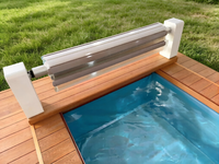 Cubierta de Piscina Automática Personalizable BINSPAPO de Policarbonato con Soportes para Piscinas Elevadas de hasta 8.5m, 24V, Control por WiFi/Aplicación