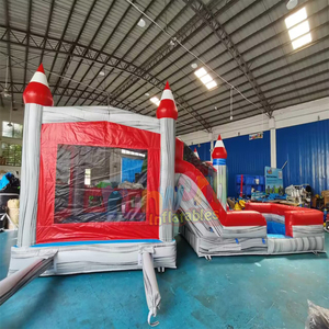 Castillo inflable de titanio de doble carril con tobogán, castillo inflable comercial para niños, para fiestas al aire libre - Product Image 2