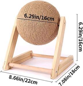 Boule à gratter en sisal naturel pour <span class=keywords><strong>chat</strong></span>, jouet anti-dépression pour chats et chatons d'intérieur - Product Image 5