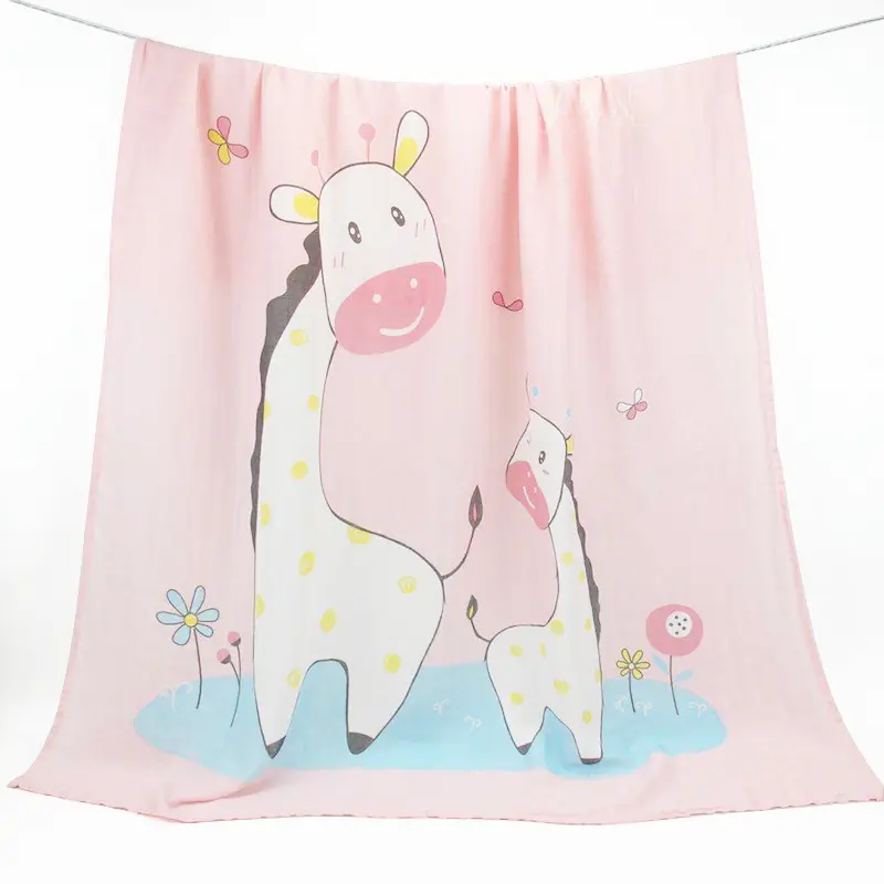 Trending Hot Products Cotton Printed Travel Baby Muslin Swaddle Blankets