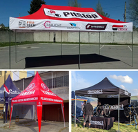 Carpa de Exhibición Hexagonal Personalizable de Aluminio Impreso para Exteriores de 6m, Doble Gazebo para Bodas, Impermeable y Resistente al Viento