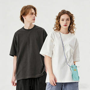 T-shirt décontracté à manches courtes pour homme, 100 % coton tricoté, 220 g, couleur unie, col rond, coupe classique, doux et confortable, style hip-hop, vente en gros - Product Image 3