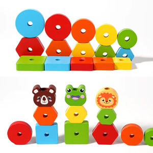 EDULAND Bloques <span class=keywords><strong>de</strong></span> Construcción Cognitivos Montessori para Niños, Juego <span class=keywords><strong>de</strong></span> Emparejamiento <span class=keywords><strong>de</strong></span> Formas Geométricas <span class=keywords><strong>de</strong></span> Madera con Cinco <span class=keywords><strong>Columnas</strong></span> <span class=keywords><strong>de</strong></span> Madera - Product Image 4