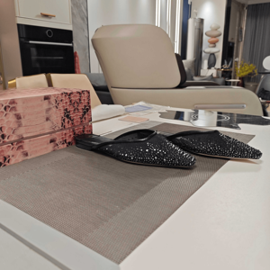 Jimmy Women's Lightweight Rhinestone Slide Slippers Fashion Open Back Footwear for Daily Outings and Leisure Time Chooing - Product Image 5