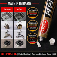 Autosol German Liquid Metal Polish Compound, produit d'entretien industriel pour l'élimination de la rouille et de l'oxydation, cire de polissage pour surfaces métalliques.
