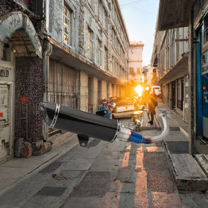 Nouveau silencieux d'échappement universel pour moto 570MM en fibre de carbone hexagonal pour scooter CBR650 XMAX <span class=keywords><strong>FZ6</strong></span> Z900 Ninja400 - Product Image 3