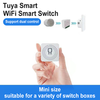 Tuya Smartlife Google Home Alexa 1/2 gang 110 à 250V RF433MHz RF Mini Module de commutation WiFi caché Commutateur intelligent WiFi Maison intelligente