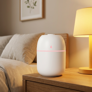 Humidificador de Aire Ultrasónico Recargable de Estilo Moderno, Mini Humidificador de Plástico de 330 ml con Humidistato, Iluminación LED, Portátil, Esencial para el Hogar, con Aceite Esencial - Product Image 2
