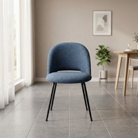 Chaise de salle à manger moderne et confortable de haute qualité avec revêtement en tissu, pieds en métal, pour la maison, le bureau, l'appartement, le centre commercial, l'hôtel, la villa