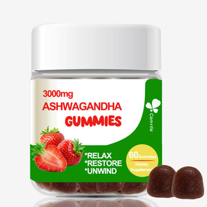 Gomitas Veganas de Ashwagandha y Hongos con Sabor a Fresa, Suplemento Dietético para Relajarse, Aliviar la Fatiga y Recuperación, Marca OEM - Product Image 1