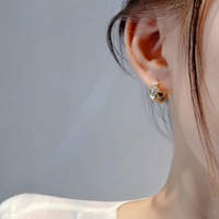Bijoux de luxe élégants, Bague nœud en zircon étanche, Boucles d'oreilles clips hypoallergéniques en forme de spirale anti-moustiques sans perçage