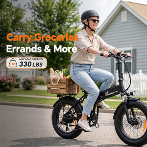 จักรยานไฟฟ้า EU Stock Wholesale LOOKRUN V20 ขนาด 20 นิ้ว ยางใหญ่ 48V 15.6Ah ระยะทาง 100 กม. พับได้ ขึ้นลงง่าย เหมาะสำหรับการขับขี่ในเมืองและการเดินทางประจำวัน - Product Image 5