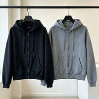 Veste à capuche à manches raglan, coupe courte, ample et oversize, unie, brodée, avec poche kangourou, personnalisable, vente en gros, vêtement d'extérieur