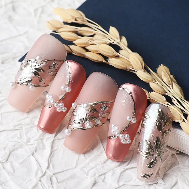 10PCS Luxury Pink Artificial Fingernail Long Short Press On Nails