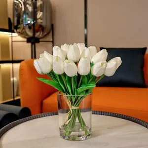Grosir Langsung Buket Bunga Sutra Tulip Buatan Tinggi 36Cm untuk Dekorasi Pernikahan Dapur Rumah
