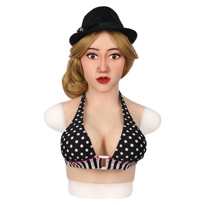디스플레이 헤드폼 실리콘 가슴 모형 마스크 포함 아프리카 여성 헤드 모델 실물 같은 1:1 여성형 인조 마네킹 - Product Image 1