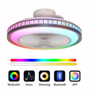 Hiện đại LED Đèn <span class=keywords><strong>Fan</strong></span> 3600/6000K màu <span class=keywords><strong>s</strong></span>ắc không đổi RGB ánh <span class=keywords><strong>s</strong></span>áng điều khiển từ xa Hot Bán Flush núi Thiết kế quạt trần cho phòng ngủ - Product Image 2