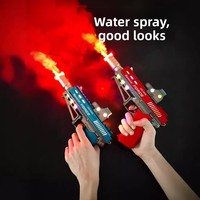 Pistol Mainan Plastik Elektrik dengan Suara Semprot & Getaran Cahaya untuk Anak Usia 5-7 Tahun Bertenaga Baterai AA