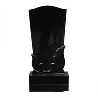 Vente en gros d'usine, pierre tombale en granit noir du Shanxi, style européen, design traditionnel, pierre commémorative pour cimetière, garantie de 5 ans