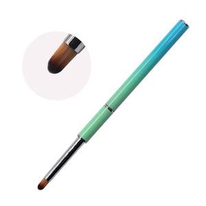 Ensemble de pinceaux pour nail art à manche métallique et poils synthétiques, comprenant des pinceaux liner, éventail, ronds, plats et petits, avec couvercle, pour la création de motifs en gel - Product Image 6